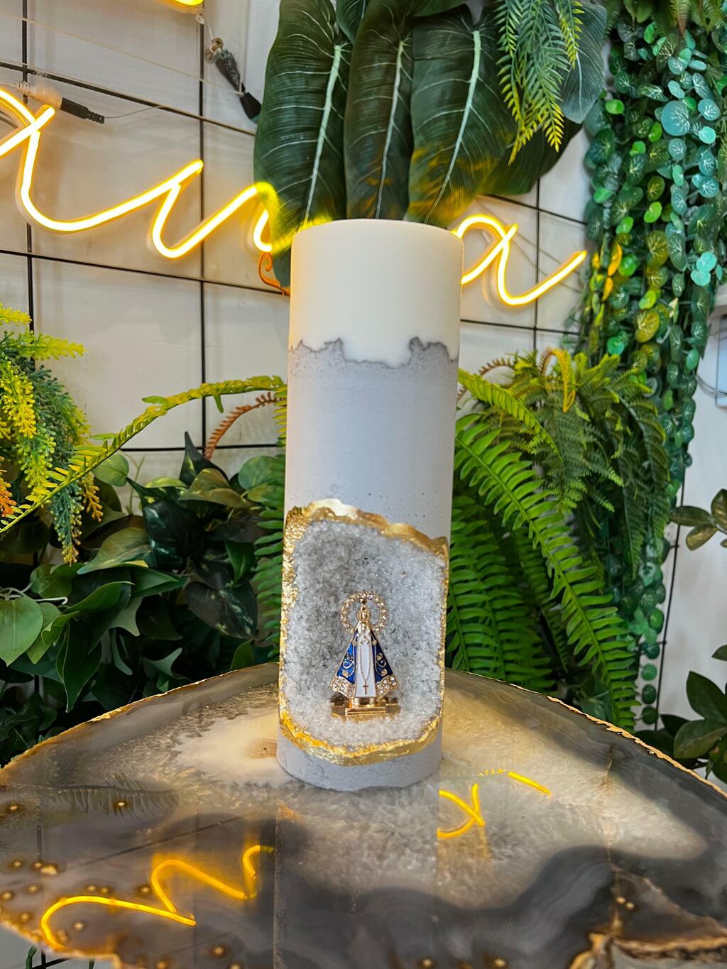 Kit Vela Oratório Slim N.S. Aparecida + Face de Jesus Cristo em 3D + Dezena do Espirito Santo - Image 4